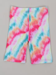 Girls Tie Dye Stretch Soft Leggings Elastic Waist Athletic Tight Slim Shorts