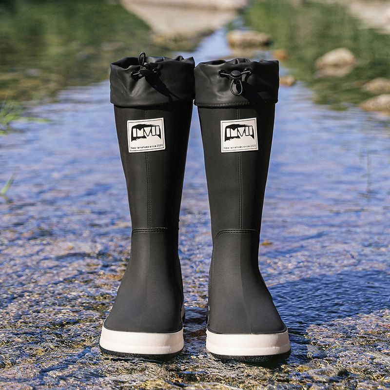 Waterproof PVC Mid Calf Rain Boots Lightweight Non Slip Rain Shoes