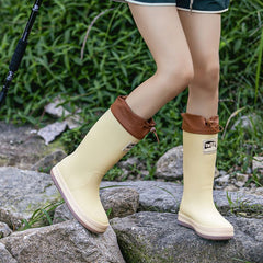 Waterproof PVC Mid Calf Rain Boots Lightweight Non Slip Rain Shoes