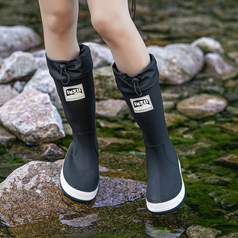 Waterproof PVC Mid Calf Rain Boots Lightweight Non Slip Rain Shoes