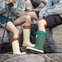 Waterproof PVC Mid Calf Rain Boots Lightweight Non Slip Rain Shoes
