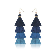 Colorful Tassel Long Earrings Dangle Jewelry Gift For Mum