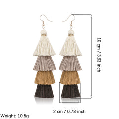 Colorful Tassel Long Earrings Dangle Jewelry Gift For Mum