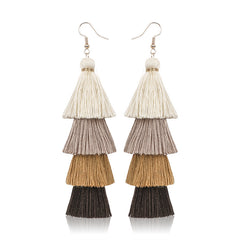 Colorful Tassel Long Earrings Dangle Jewelry Gift For Mum
