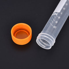 100pcs 10ml 15ml Transparent Test Tube Vials w/ Lids Lab Sample Storage