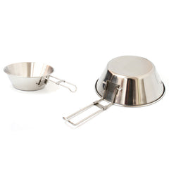 Stainless Steel Folding Bowl Picnic Rice Bowl Barbecue Cup