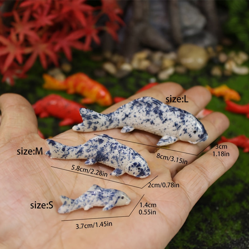 5pcs Resin Koi Carp Fishbowl Model Small Statue Resin Craft