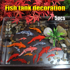 5pcs Resin Koi Carp Fishbowl Model Small Statue Resin Craft
