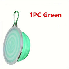 Pet Collapsible Silicone Bowl With Cover - Dog Travel Bowl