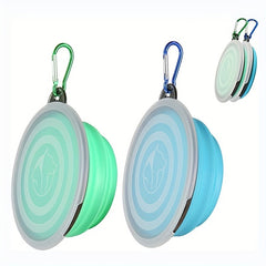 Pet Collapsible Silicone Bowl With Cover - Dog Travel Bowl