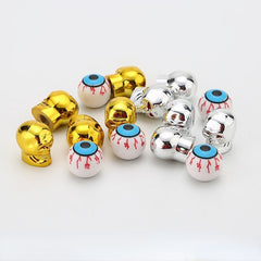 Skull Ghost Head Car Dust Cover Tricolor Eyeball Tire Valve Cap