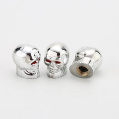 Skull Ghost Head Car Dust Cover Tricolor Eyeball Tire Valve Cap