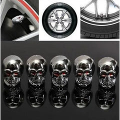 Skull Ghost Head Car Dust Cover Tricolor Eyeball Tire Valve Cap