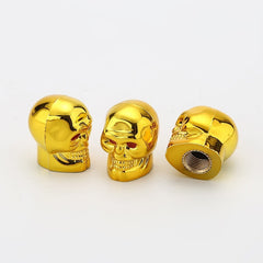 Skull Ghost Head Car Dust Cover Tricolor Eyeball Tire Valve Cap
