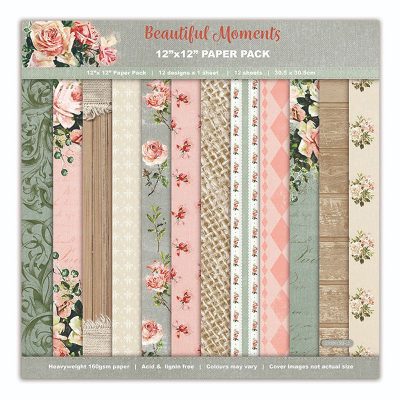 12pcs Retro Light Versatile Base Pattern DIY Scrapbook Paper