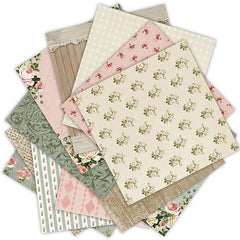12pcs Retro Light Versatile Base Pattern DIY Scrapbook Paper