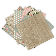 12pcs Retro Light Versatile Base Pattern DIY Scrapbook Paper