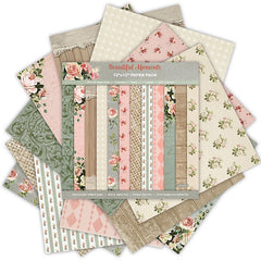 12pcs Retro Light Versatile Base Pattern DIY Scrapbook Paper
