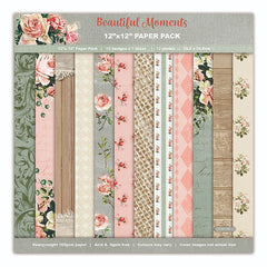 12pcs Retro Light Versatile Base Pattern DIY Scrapbook Paper