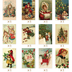 12pcs Vintage Christmas Greeting Cards Merry Christmas Angels Santa Postcard