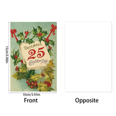 12pcs Vintage Christmas Greeting Cards Merry Christmas Angels Santa Postcard