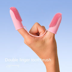 Double Finger Dog Toothbrush Pet Tooth Cleaning Finger Cover