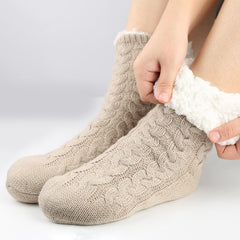 Winter Thickened Warm Plus Velvet Non slip Socks Christmas Gift