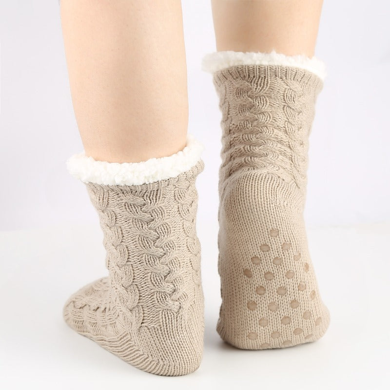 Winter Thickened Warm Plus Velvet Non slip Socks Christmas Gift