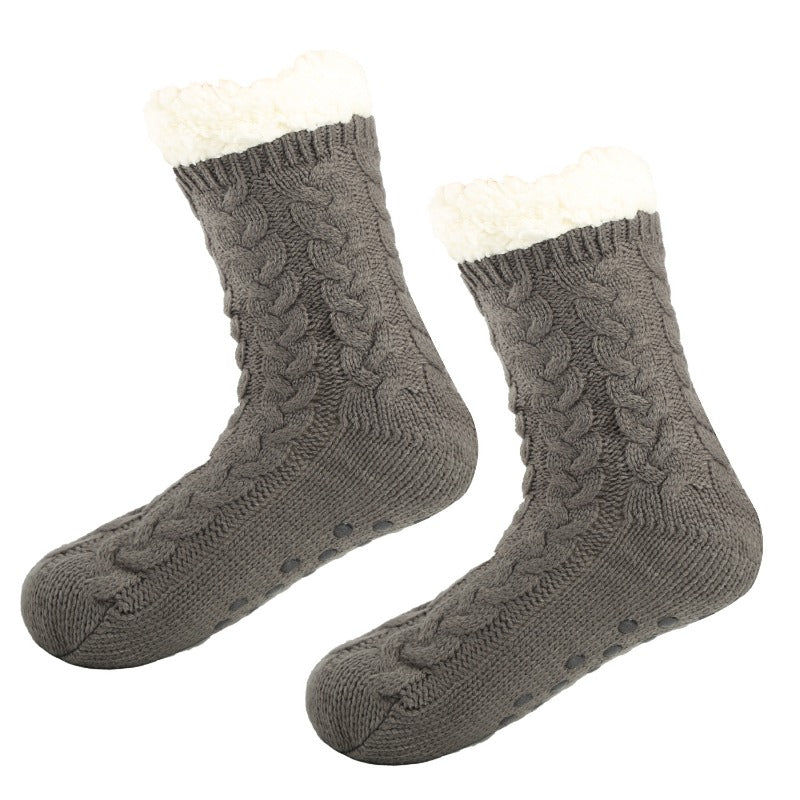 Winter Thickened Warm Plus Velvet Non slip Socks Christmas Gift