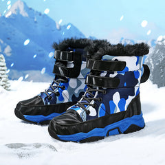 Boy's High Top Snow Boots Warm Fleece Cozy Non slip Boots