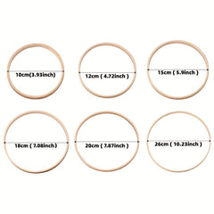 5pcs Wooden DIY Catcher Embroidery Hooded Craft Bamboo Circle Ring