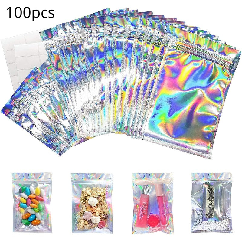 Rainbow Holographic Ziplock Bags 10x15 in
