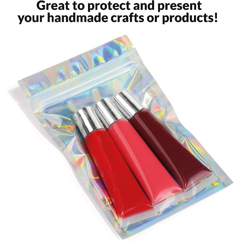 Rainbow Holographic Ziplock Bags 10x15 in