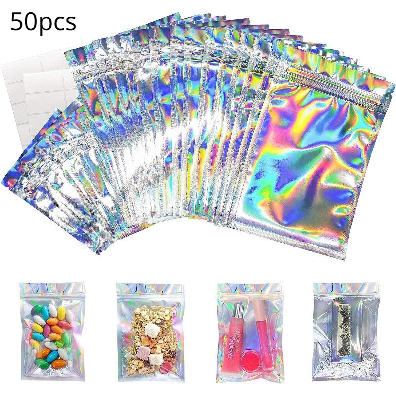 Rainbow Holographic Ziplock Bags 10x15 in