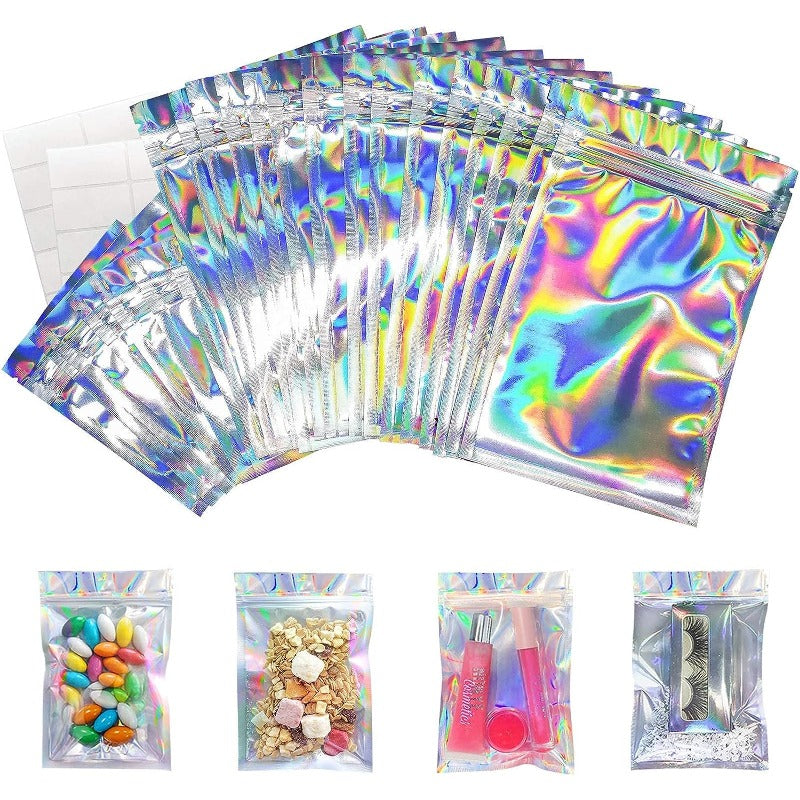 Rainbow Holographic Ziplock Bags 10x15 in