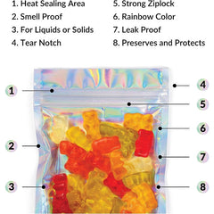Rainbow Holographic Ziplock Bags 10x15 in