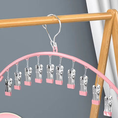 1pc 10 Clips Stainless Steel Sock Drying Rack