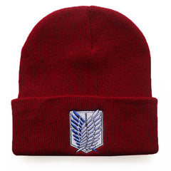 Anime Angel Wings Embroidery Knitted Hat Cartoon Beanie Warm Pullover Hat