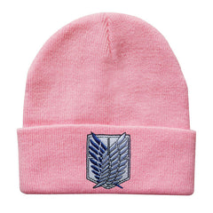 Anime Angel Wings Embroidery Knitted Hat Cartoon Beanie Warm Pullover Hat