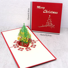 3D Pop up Christmas Tree Greeting Cards, Red