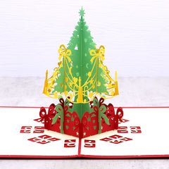 3D Pop up Christmas Tree Greeting Cards, Red