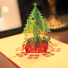 3D Pop up Christmas Tree Greeting Cards, Red