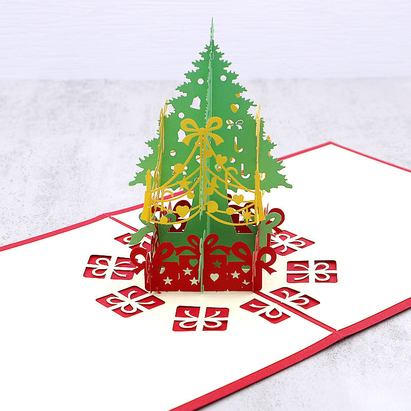 3D Pop up Christmas Tree Greeting Cards, Red