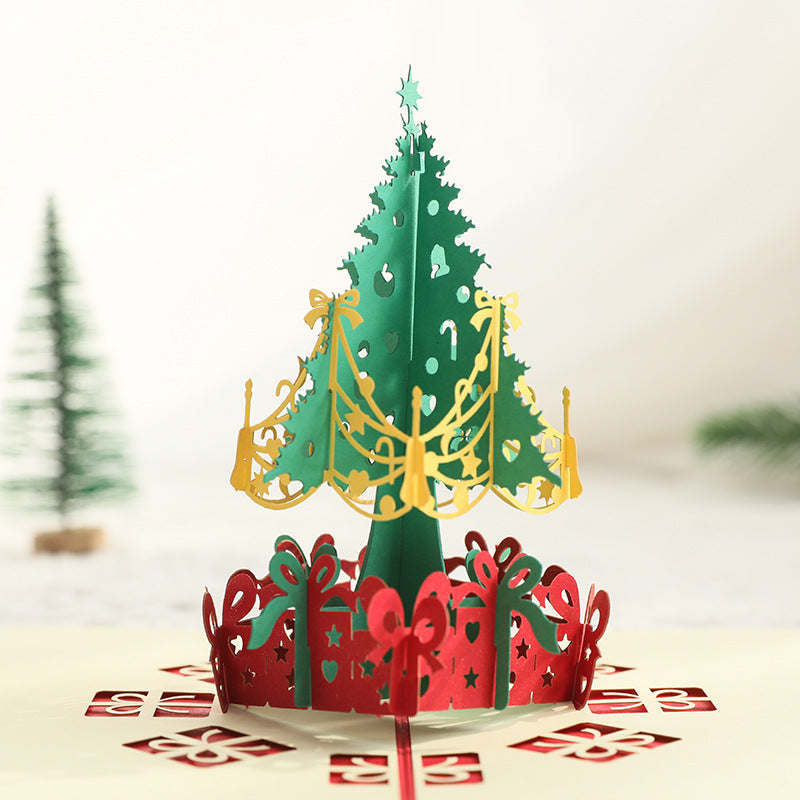 3D Pop up Christmas Tree Greeting Cards, Red