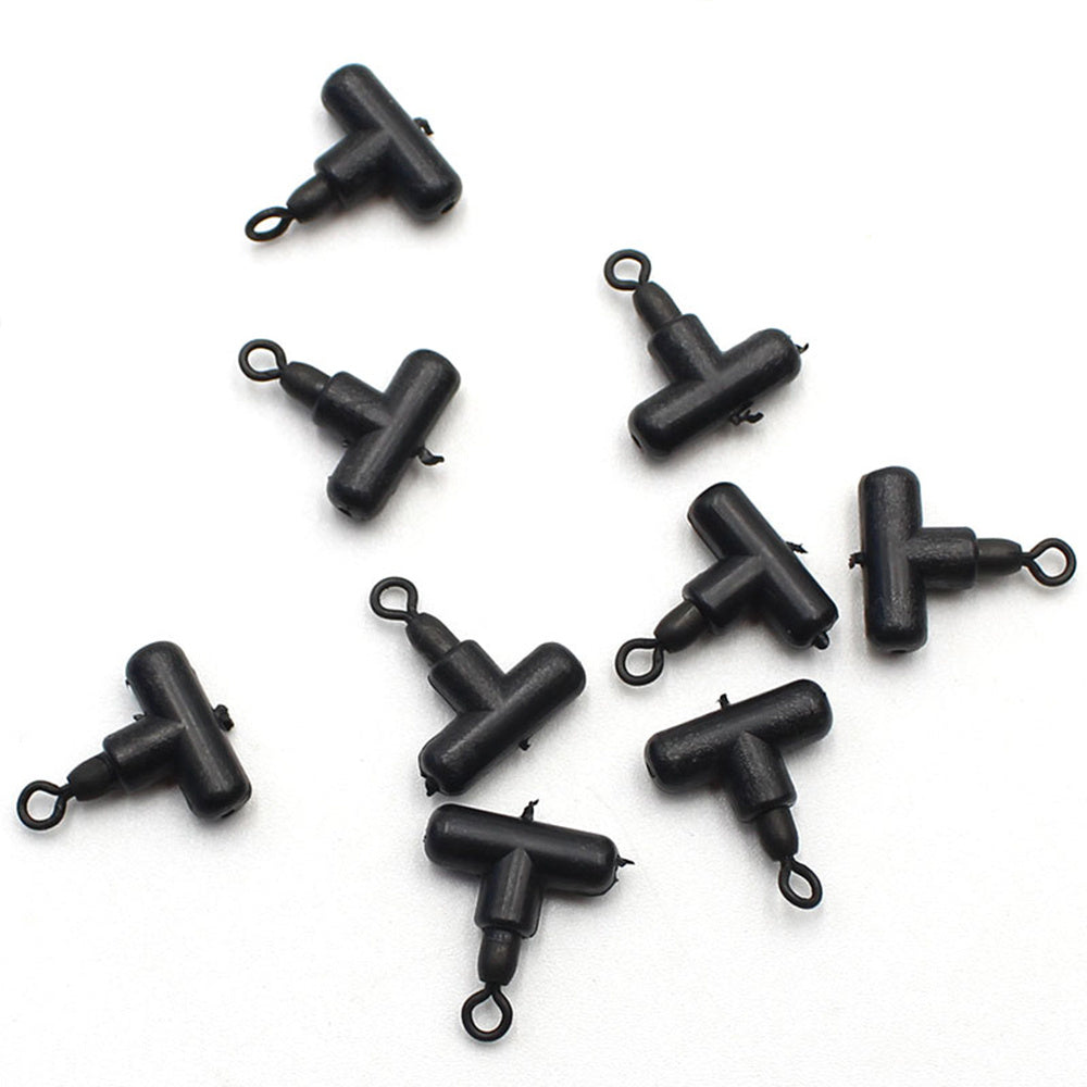 30pcs T Swivel Ring Fishing Rig Clip Hook Connector Carp Fishing Accessories