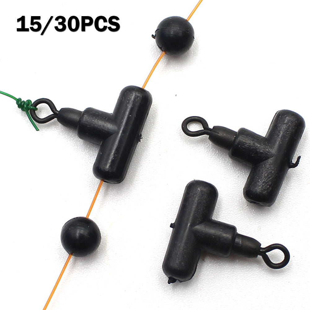 30pcs T Swivel Ring Fishing Rig Clip Hook Connector Carp Fishing Accessories