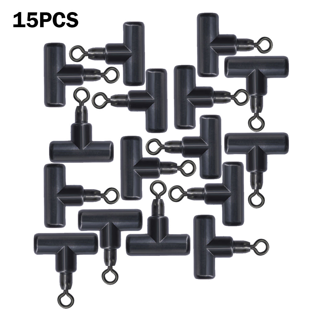 30pcs T Swivel Ring Fishing Rig Clip Hook Connector Carp Fishing Accessories