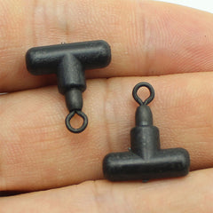 30pcs T Swivel Ring Fishing Rig Clip Hook Connector Carp Fishing Accessories