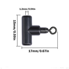 30pcs T Swivel Ring Fishing Rig Clip Hook Connector Carp Fishing Accessories