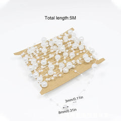 5m Fishing Line Pearl Ribbons Wedding Bouquets Material
